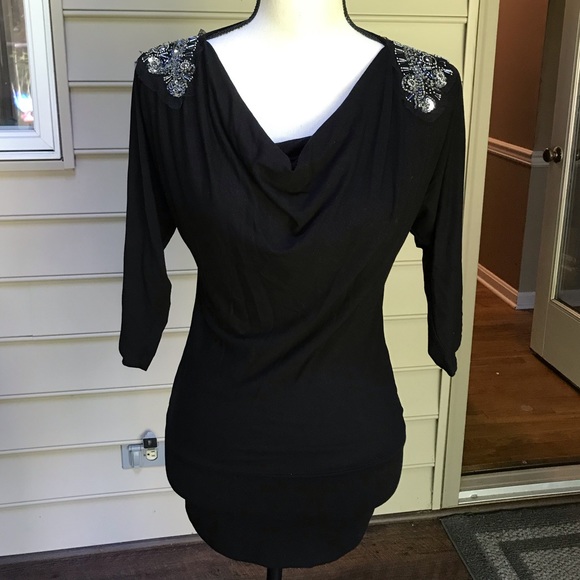 White House Black Market Tops - WHBM Embellished Beaded Tunic Top